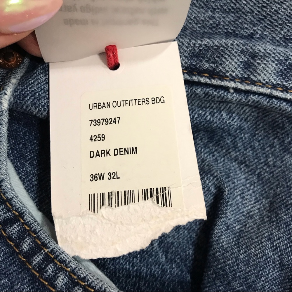 BDG Urban Outfitters Medium Wash Dad Slim Straight Leg Cropped Jean - Picture 11 of 11